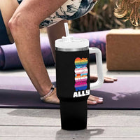 Colorful LGBTQ+ Ally Frogs Stack Tumbler With Handle Kawaii Gay Pride Support