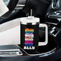 Colorful LGBTQ+ Ally Frogs Stack Tumbler With Handle Kawaii Gay Pride Support