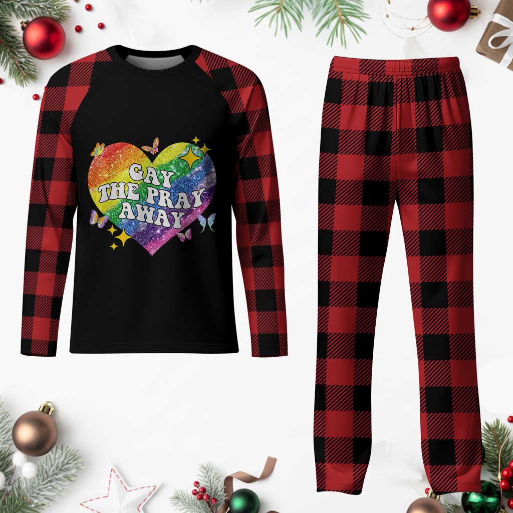 Gay the Pray Away Plaid Pajama Set LGBTQIA Say Gay Pride Month - Wonder Print Shop