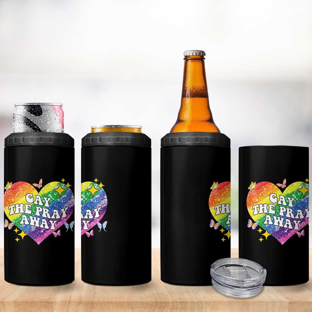 Gay the Pray Away 4 in 1 Can Cooler Tumbler LGBTQIA Say Gay Pride Month - Wonder Print Shop