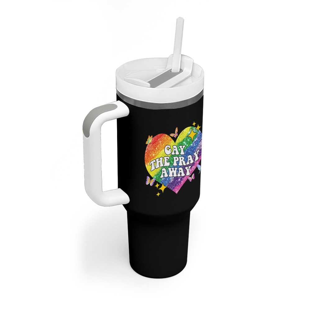 Gay the Pray Away Tumbler With Handle LGBTQIA Say Gay Pride Month - Wonder Print Shop