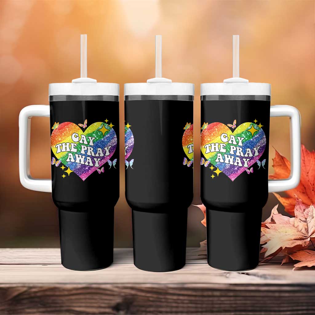 Gay the Pray Away Tumbler With Handle LGBTQIA Say Gay Pride Month - Wonder Print Shop