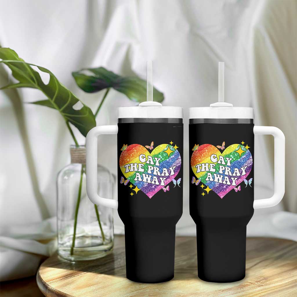 Gay the Pray Away Tumbler With Handle LGBTQIA Say Gay Pride Month - Wonder Print Shop