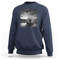 Funny Capybara Sweatshirt Selfie With UFOs Capy Meme Graphic - Wonder Print Shop