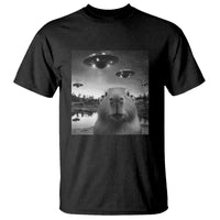 Funny Capybara T Shirt Selfie With UFOs Capy Meme Graphic - Wonder Print Shop