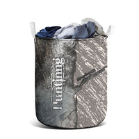 Hunting Rifle Laundry Basket Grunge Wilderness Marsh Scene with Rustic Outdoor