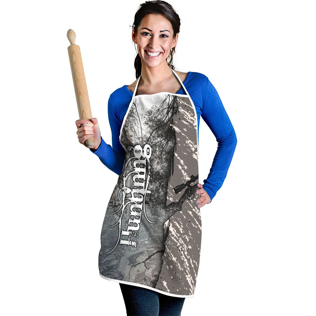 Hunting Rifle Apron Grunge Wilderness Marsh Scene with Rustic Outdoor