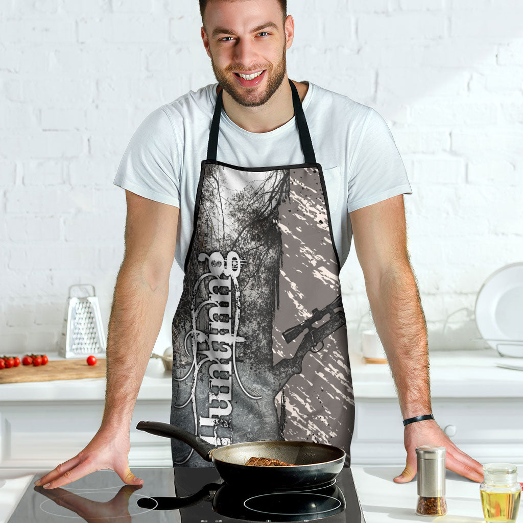 Hunting Rifle Apron Grunge Wilderness Marsh Scene with Rustic Outdoor