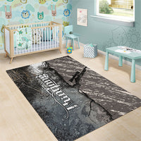Hunting Rifle Area Rug Grunge Wilderness Marsh Scene with Rustic Outdoor