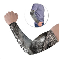 Hunting Rifle Arm Sleeves Grunge Wilderness Marsh Scene with Rustic Outdoor