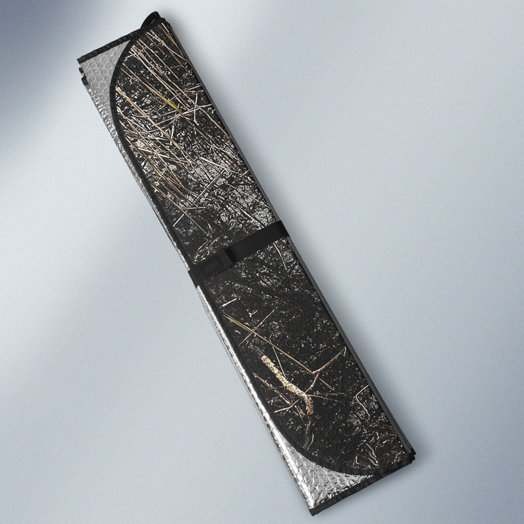 Hunting Rifle Auto Sun Shade Grunge Wilderness Marsh Scene with Rustic Outdoor