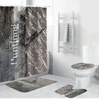 Hunting Rifle Bathroom Set Grunge Wilderness Marsh Scene with Rustic Outdoor