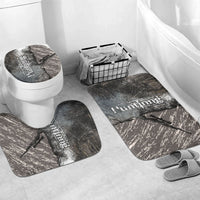Hunting Rifle Bathroom Set Grunge Wilderness Marsh Scene with Rustic Outdoor
