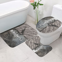 Hunting Rifle Bathroom Set Grunge Wilderness Marsh Scene with Rustic Outdoor