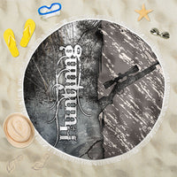 Hunting Rifle Beach Blanket Grunge Wilderness Marsh Scene with Rustic Outdoor