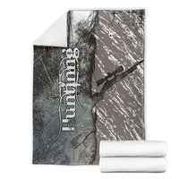 Hunting Rifle Blanket Grunge Wilderness Marsh Scene with Rustic Outdoor