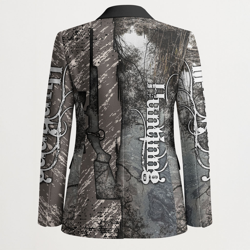 Hunting Rifle Blazer Grunge Wilderness Marsh Scene with Rustic Outdoor