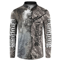 Hunting Rifle Button Sweatshirt Grunge Wilderness Marsh Scene with Rustic Outdoor
