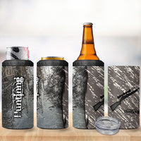 Hunting Rifle 4 in 1 Can Cooler Tumbler Grunge Wilderness Marsh Scene with Rustic Outdoor