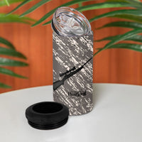 Hunting Rifle 4 in 1 Can Cooler Tumbler Grunge Wilderness Marsh Scene with Rustic Outdoor
