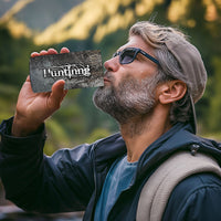 Hunting Rifle 4 in 1 Can Cooler Tumbler Grunge Wilderness Marsh Scene with Rustic Outdoor