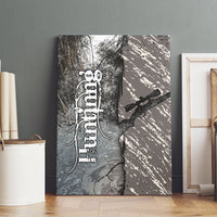 Hunting Rifle Canvas Wall Art Grunge Wilderness Marsh Scene with Rustic Outdoor