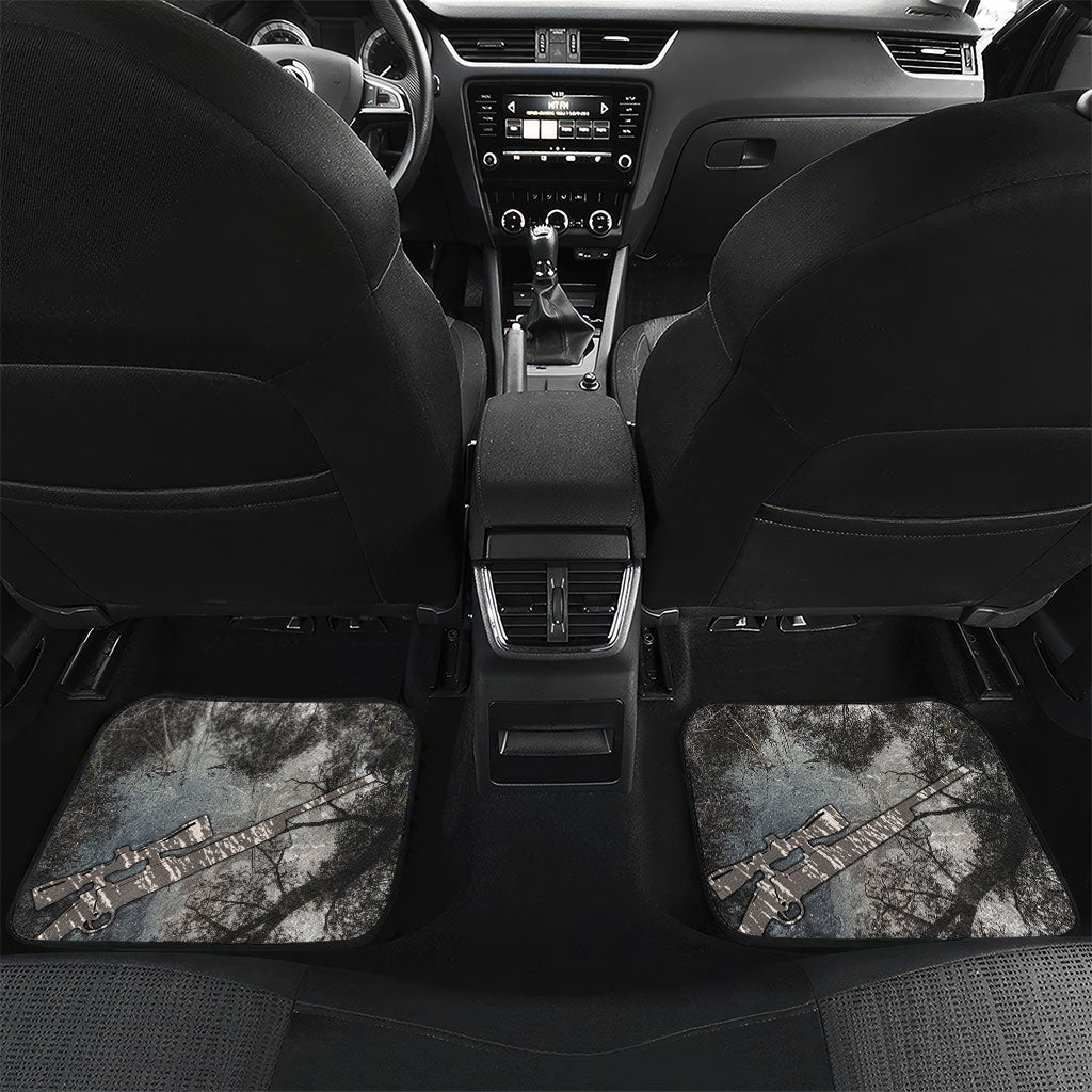 Hunting Rifle Car Mats Grunge Wilderness Marsh Scene with Rustic Outdoor