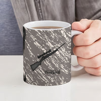 Hunting Rifle Ceramic Mug Grunge Wilderness Marsh Scene with Rustic Outdoor
