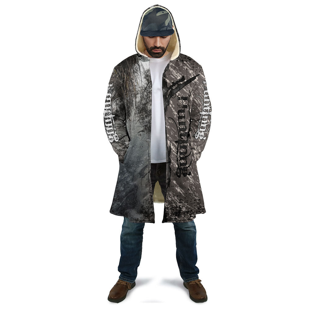 Hunting Rifle Cloak Grunge Wilderness Marsh Scene with Rustic Outdoor
