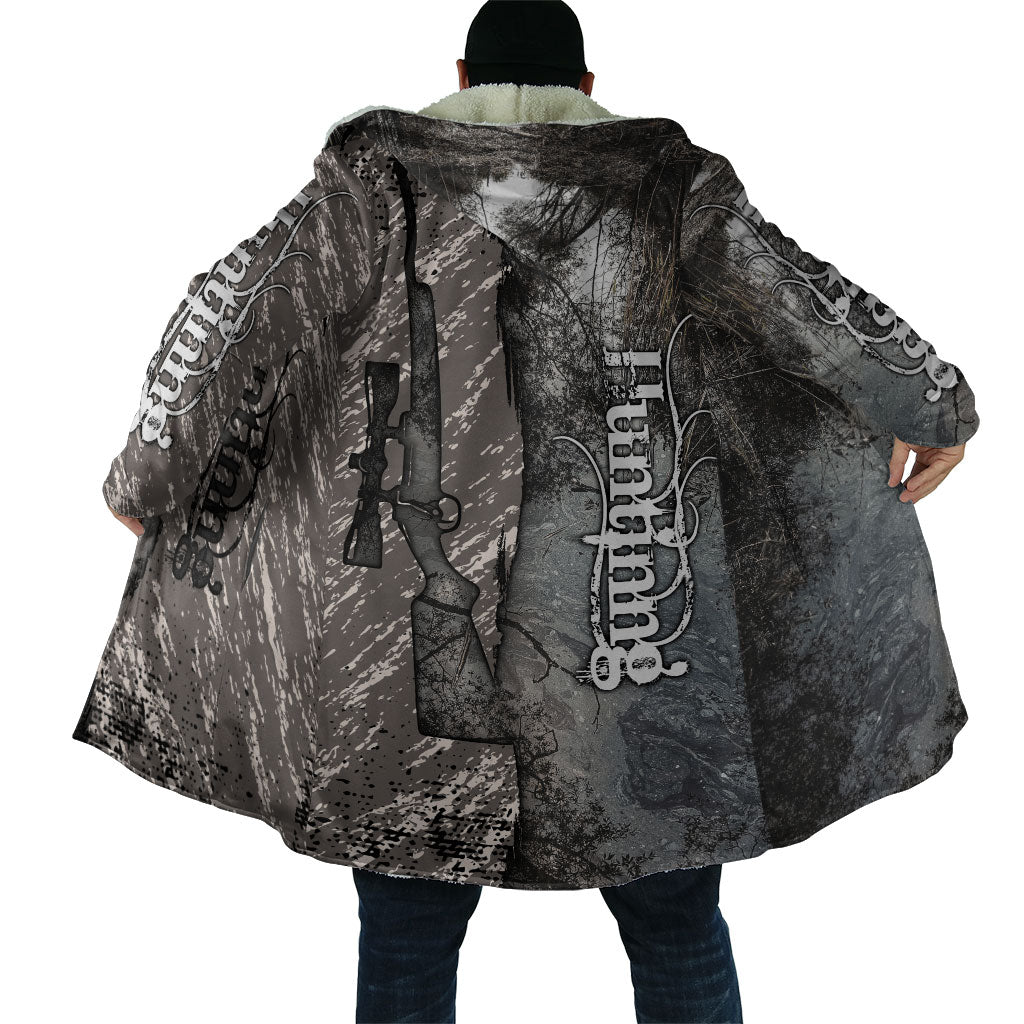 Hunting Rifle Cloak Grunge Wilderness Marsh Scene with Rustic Outdoor