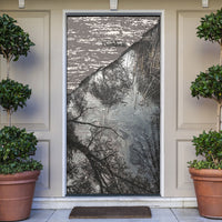 Hunting Rifle Door Cover Grunge Wilderness Marsh Scene with Rustic Outdoor