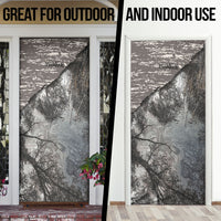 Hunting Rifle Door Cover Grunge Wilderness Marsh Scene with Rustic Outdoor