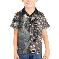 Hunting Rifle Hawaiian Shirt Grunge Wilderness Marsh Scene with Rustic Outdoor