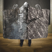Hunting Rifle Hooded Blanket Grunge Wilderness Marsh Scene with Rustic Outdoor