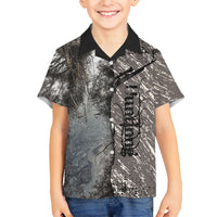Hunting Rifle Kid Hawaiian Shirt Grunge Wilderness Marsh Scene with Rustic Outdoor