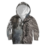 Hunting Rifle Kid Hoodie Grunge Wilderness Marsh Scene with Rustic Outdoor