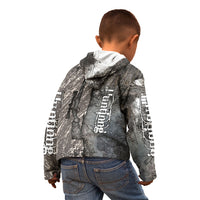 Hunting Rifle Kid Hoodie Grunge Wilderness Marsh Scene with Rustic Outdoor