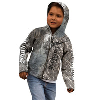 Hunting Rifle Kid Hoodie Grunge Wilderness Marsh Scene with Rustic Outdoor