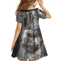 Hunting Rifle Kid Short Sleeve Dress Grunge Wilderness Marsh Scene with Rustic Outdoor