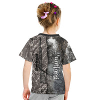 Hunting Rifle Kid T Shirt Grunge Wilderness Marsh Scene with Rustic Outdoor