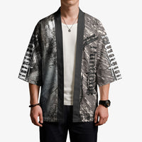 Hunting Rifle Kimono Grunge Wilderness Marsh Scene with Rustic Outdoor
