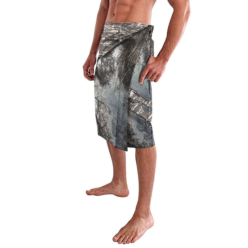 Hunting Rifle Lavalava Grunge Wilderness Marsh Scene with Rustic Outdoor