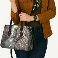 Hunting Rifle Leather Bag Grunge Wilderness Marsh Scene with Rustic Outdoor