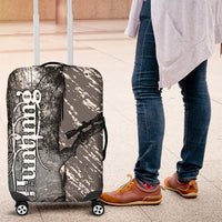 Hunting Rifle Luggage Cover Grunge Wilderness Marsh Scene with Rustic Outdoor