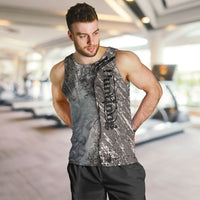 Hunting Rifle Men Tank Top Grunge Wilderness Marsh Scene with Rustic Outdoor