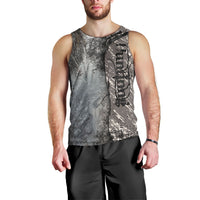 Hunting Rifle Men Tank Top Grunge Wilderness Marsh Scene with Rustic Outdoor