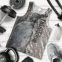 Hunting Rifle Men Tank Top Grunge Wilderness Marsh Scene with Rustic Outdoor