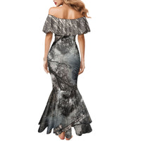 Hunting Rifle Mermaid Dress Grunge Wilderness Marsh Scene with Rustic Outdoor