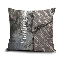 Hunting Rifle Pillow Cover Grunge Wilderness Marsh Scene with Rustic Outdoor
