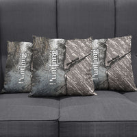 Hunting Rifle Pillow Cover Grunge Wilderness Marsh Scene with Rustic Outdoor
